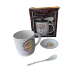 Taza, cuchara y plato