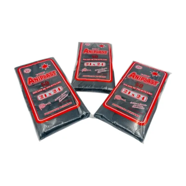 Bolsa de Plastico Negro 21 X 24, Pqt x 50 UNID