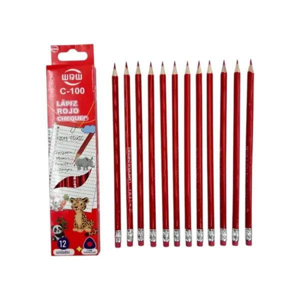 Lapiz Rojo Chequeo Pqt x12 Sets