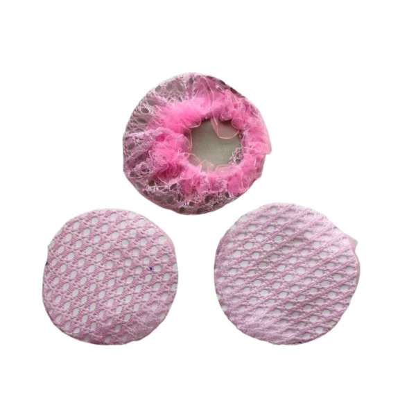 Moñera con blonda rosado - Paq x 12 unid