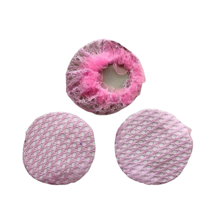 Moñera con blonda rosado - Paq x 12 unid