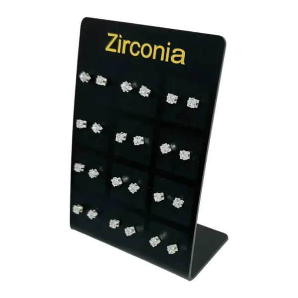 Arete zirconia cuadrado – Plancha x 12 pares