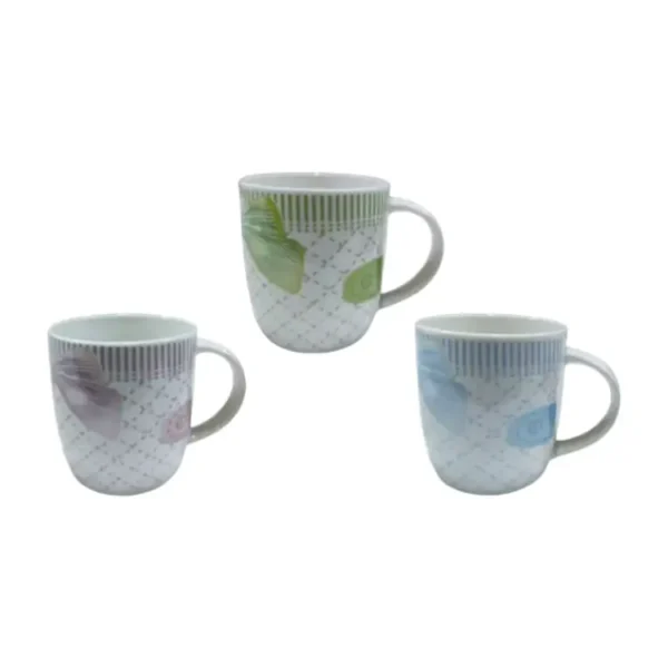 Taza lineas hojas verdes