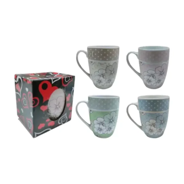 Taza flores y lunares