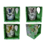 Taza mariposas con cuchara