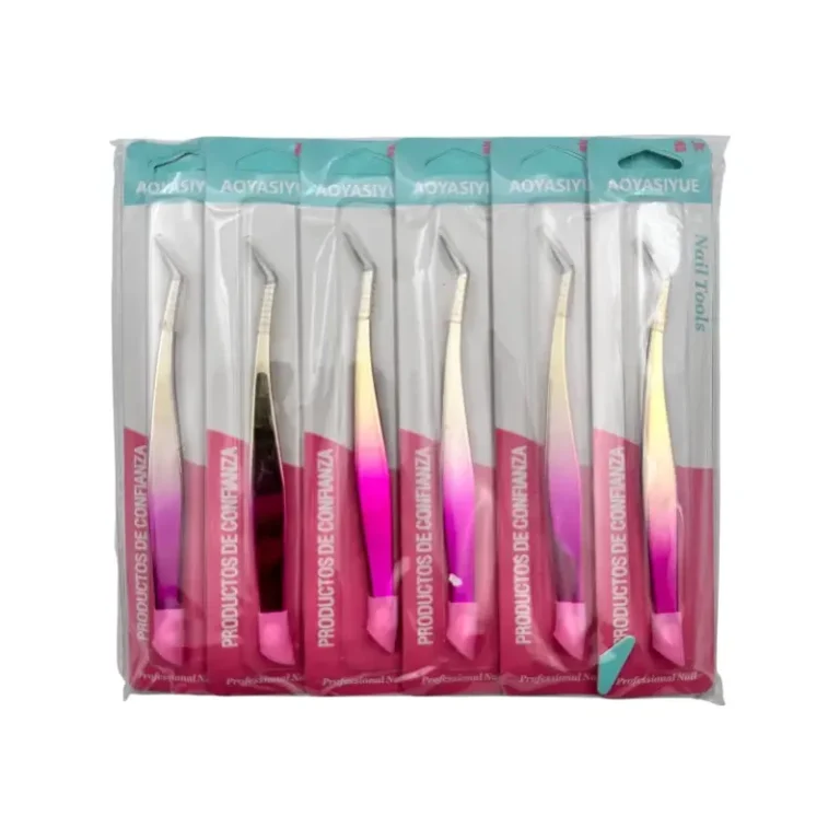 Pinza extensiones pestañas postizas – Paq x 12 cartillas