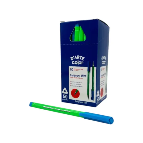 Lapicero 001 Azul x50 Pcs