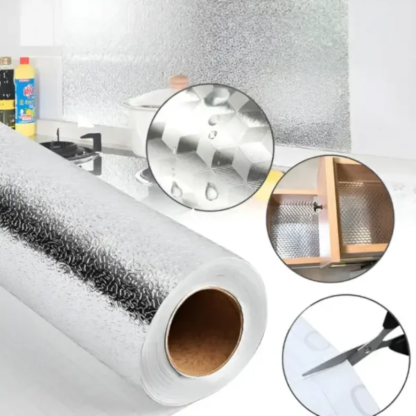 Papel Sticker Aluminio de Cocina