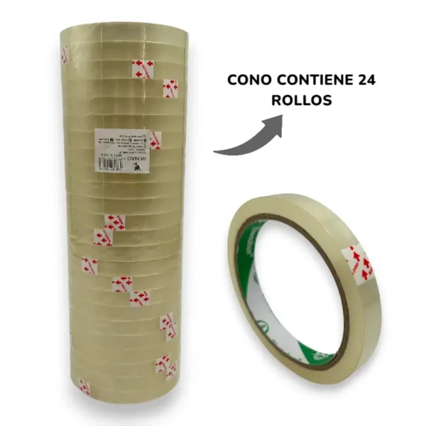Cinta adhesiva 1.2cm*50m – Cono x 24 unid