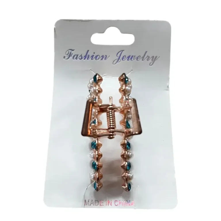 Clip de metal con perla - pqt x 12 unid