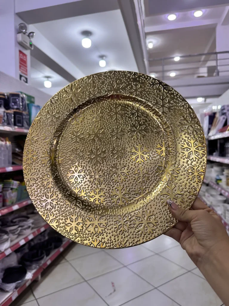 Plato Redondo Dorado 33cm