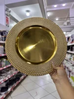 Plato Redondo Dorado 33cm