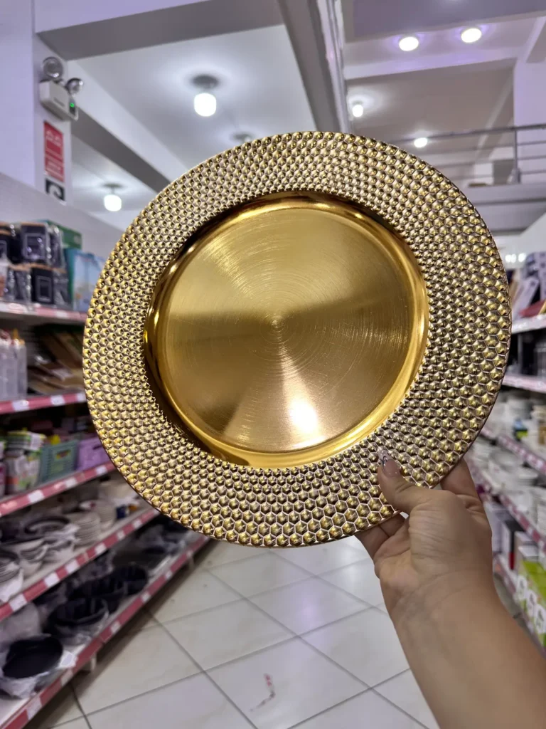 Plato Redondo Dorado 33cm