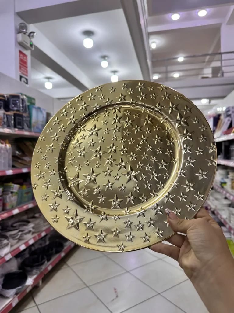 Plato Redondo Dorado 33cm