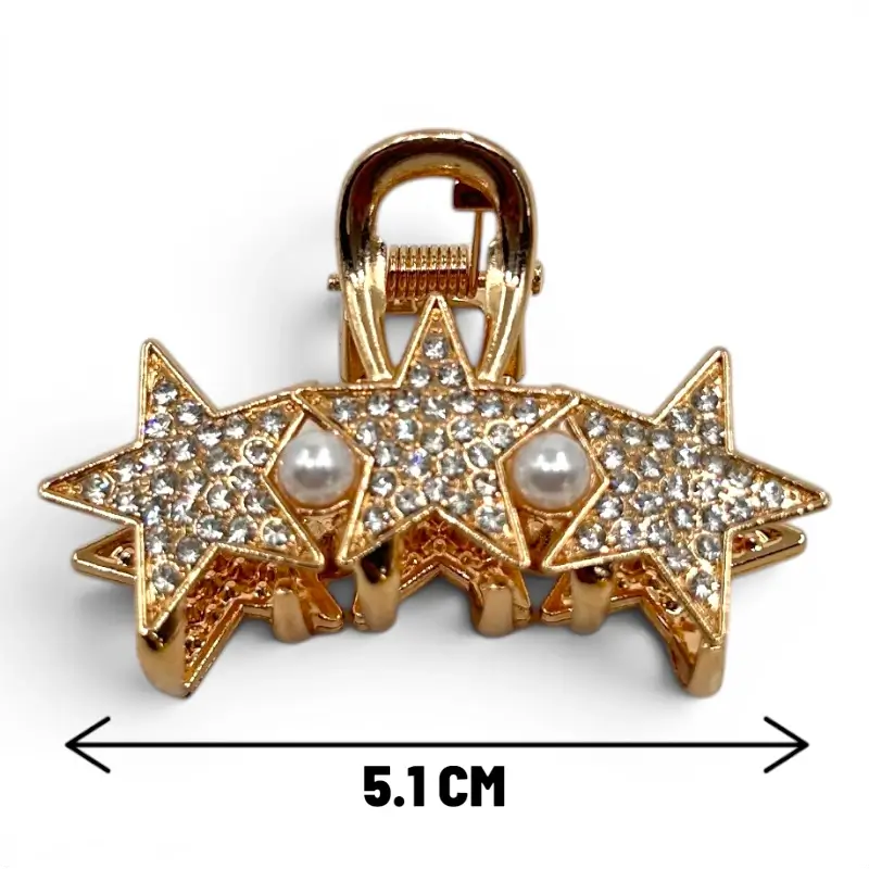 AML003A (1) Clip Metal Dorado Para Cabello – Paq x 12 Unid