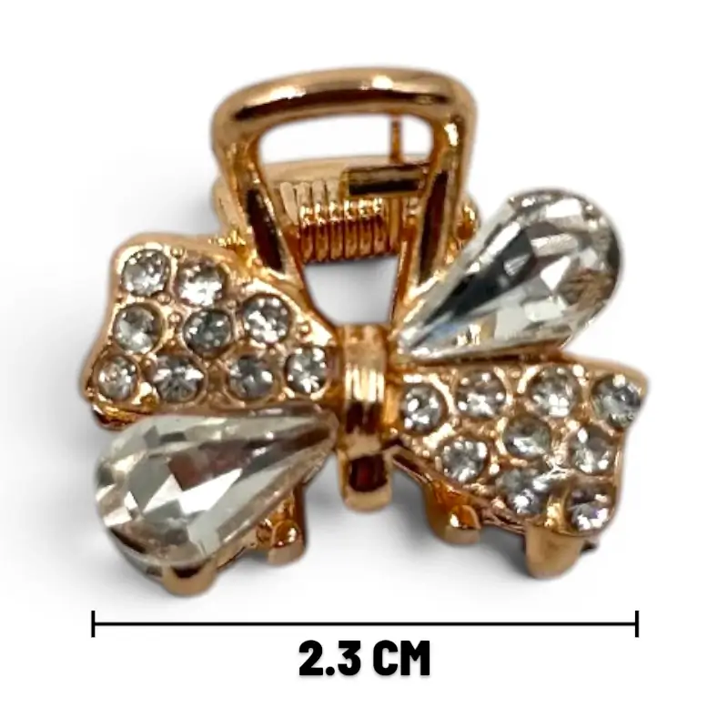 AML009 (1) Clip Metal Dorado Para Cabello – Paq x 12 Unid